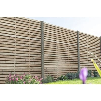 Forest 6ft x 6ft Pressure Treated Contemporary Double Slatted Fence Panel