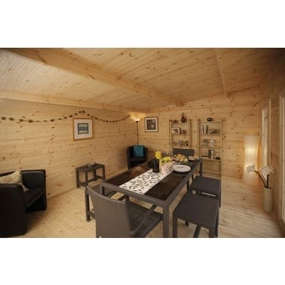 Forest Mendip 5m x 4m Log Cabin - Pent Roof, Double Glazed, Polyester Felt (Plus Underlay)