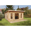 Forest Mendip 5m x 4m Log Cabin - Pent Roof, Double Glazed, 24kg Polyester Felt (No Underlay)