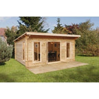Forest Mendip 5m x 4m Log Cabin - Pent Roof, Double Glazed, Polyester Felt (Plus Underlay)