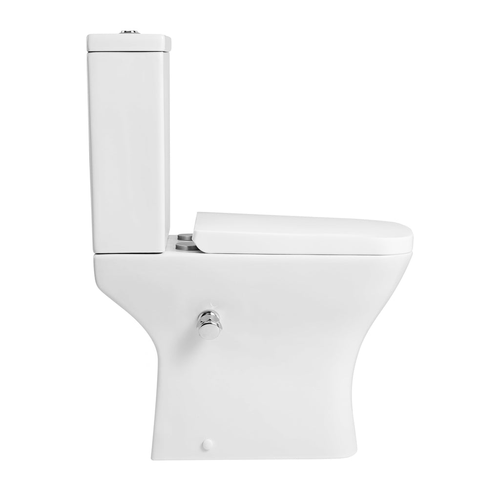 Venice Built-in Bidet Close Coupled Toilet with Cistern & Soft Close Seat - White