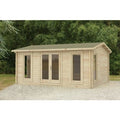 Forest Rushock 5.0m x 4.0m Log Cabin - Apex Roof, Double Glazed with Felt Shingles (Plus Underlay)