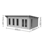 Forest Wolverley 6.0m x 4.0m Log Cabin - Pent Roof, Double Glazed Polyester Felt (Plus Underlay)