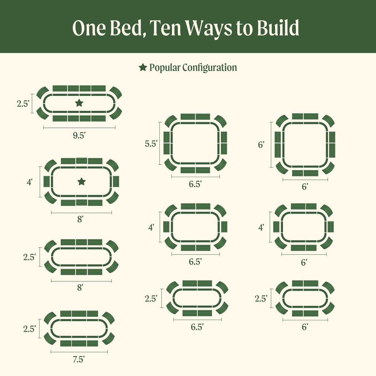 32" Extra Tall 10 In 1 Jumbo Modular Metal Raised Garden Bed Kit