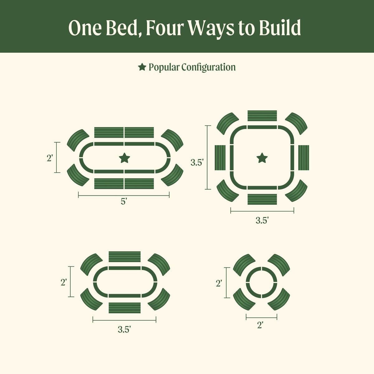 26" Tall 4 In 1 Small Modular Metal Raised Garden Bed Kit