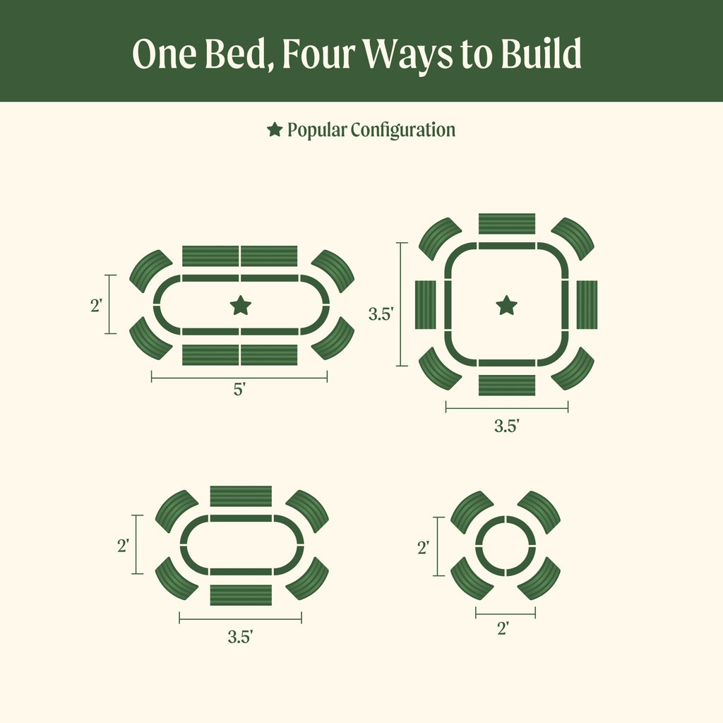 32" Extra Tall 4 In 1 Small Modular Metal Raised Garden Bed Kit