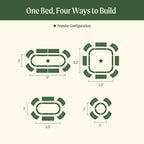 32" Extra Tall 4 In 1 Small Modular Metal Raised Garden Bed Kit