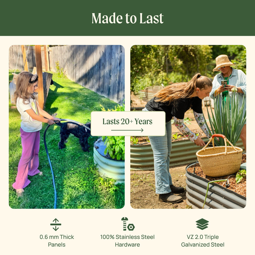 17" Tall 42" Wide Round Metal Raised Garden Bed Kit