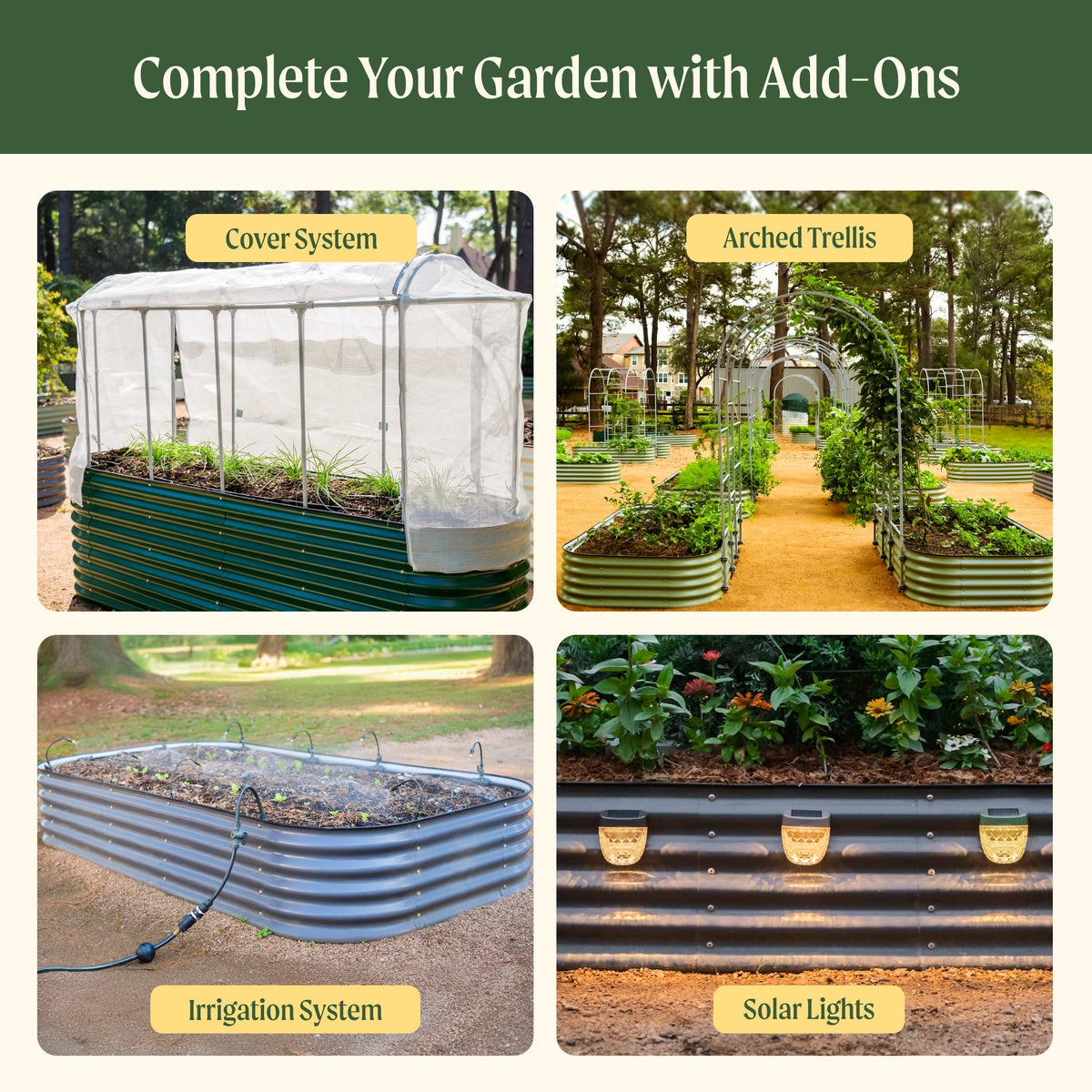 26" Tall 9 In 1 Large Modular Metal Raised Garden Bed Kit