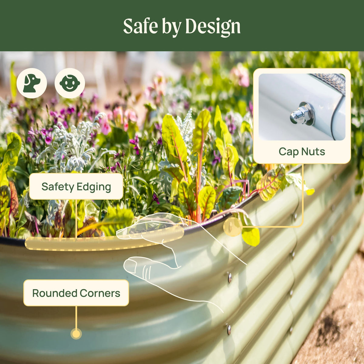 26" Tall 6 In 1 Medium Modular Metal Raised Garden Bed Kit