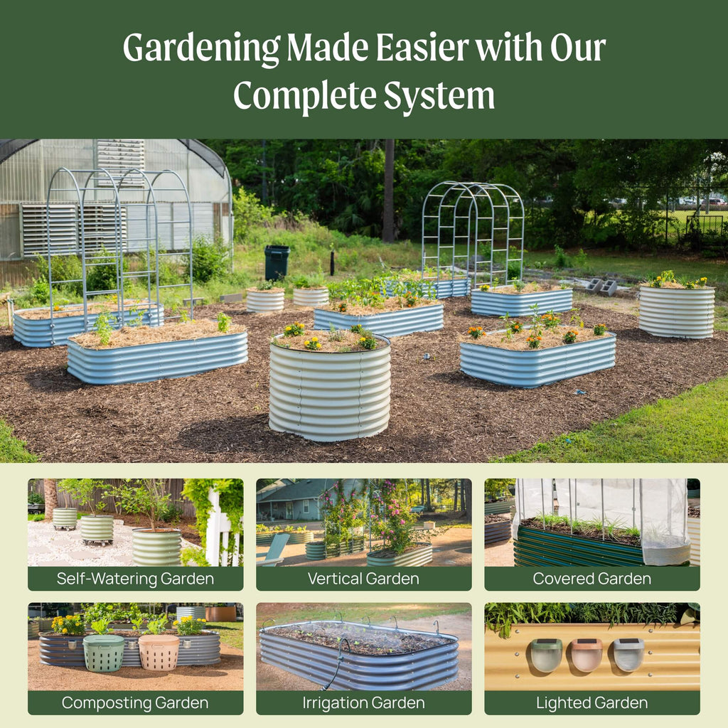 4-Pack 32" Extra Tall 4 In 1 Small Modular Metal Raised Garden Bed Kit