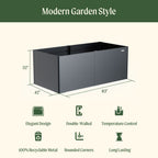 32" Extra Tall Modern Pro 42" x 83" Metal Raised Garden Bed - With Intermediate Floor