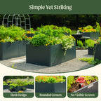 32" Extra Tall Modern Pro 27" x 83" Metal Raised Garden Bed - With Intermediate Floor