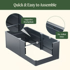 32" Extra Tall Modern Pro 42" x 83" Metal Raised Garden Bed - With Intermediate Floor