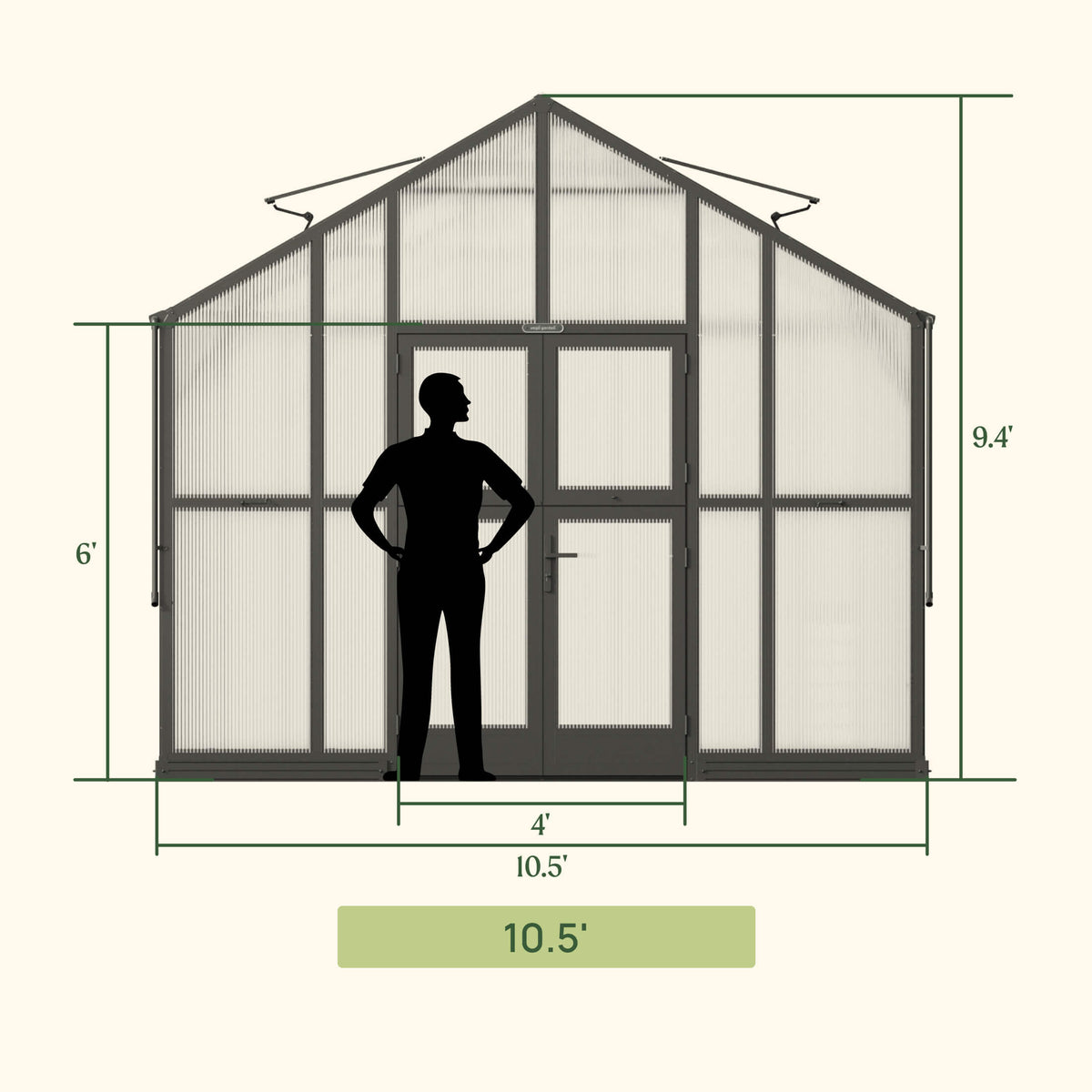 Vego Victorian Greenhouse - 10.5ft Wide