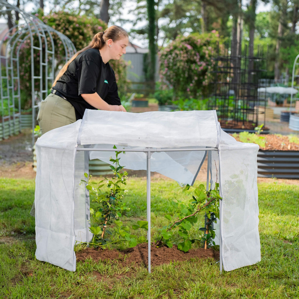 Mesh Cover System for Self-Watering Elevated Bed