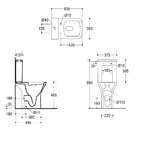Venice Comfort Height Close Coupled Toilet with Cistern & Soft Close Seat - White
