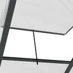 6' x 6' Polycarbonate Greenhouse with Rain Gutter and Roof Vent for Outdoor Garden, Gray
