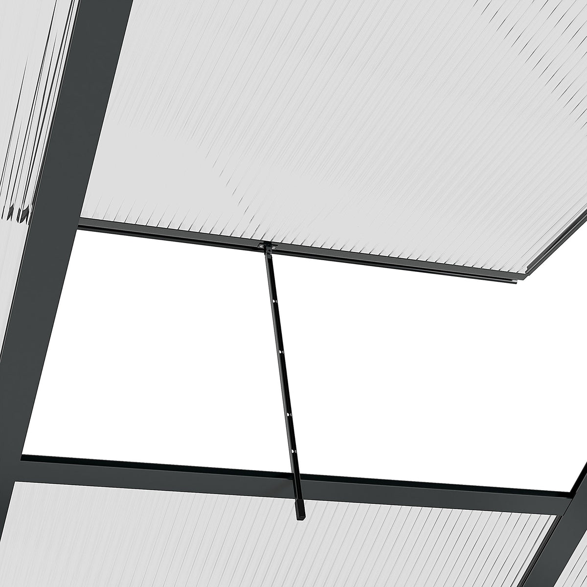 6' x 6' Polycarbonate Greenhouse with Rain Gutter and Roof Vent for Outdoor Garden, Gray