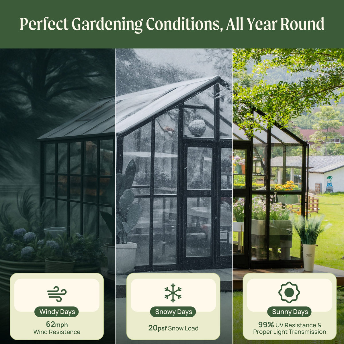 Vego Victorian Greenhouse - 10.5ft Wide