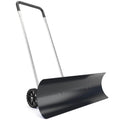 37-Inch Extra-Wide Snow Pusher with Wheels, Black, Adjustable Ergonomic Handle