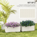 2 Pack 20" Railing Planter Boxes with Hooks and Drainage, White