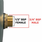 Water Butt Brass Kit 3/4" with Lever Tap Hose Barb and Lever Lock and Drill Bit