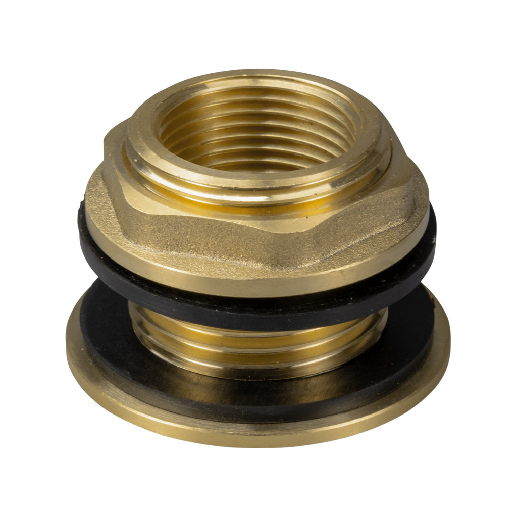 Water Butt Brass Kit 3/4" with Extended Brass Chrome Tap ½” Barb and Drill Bit
