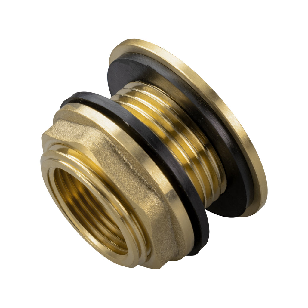 Water Butt Brass 1" BSP Male - 3/4" BSP Female and Drill Bit