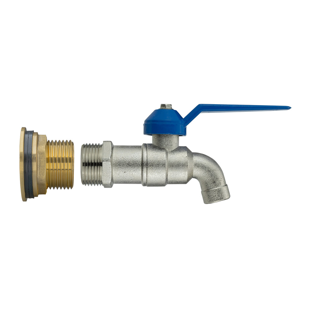 Water Butt Brass Kit 3/4" with Simple Lever Tap and Drill Bit