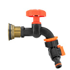 Water Butt Brass Kit 3/4" with Black Dial Tap + Two-Way Splitter and Drill Bit