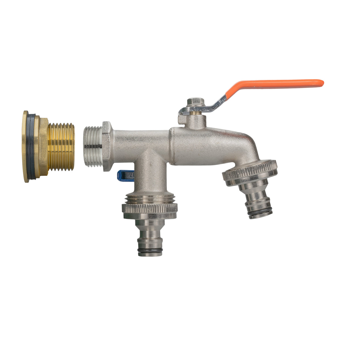 Water Butt Brass Kit 3/4" with Double Quick Connect Tap and Drill Bit