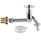 Water Butt Brass Kit 3/4" with Extended Brass Chrome Tap ½” Barb and Drill Bit