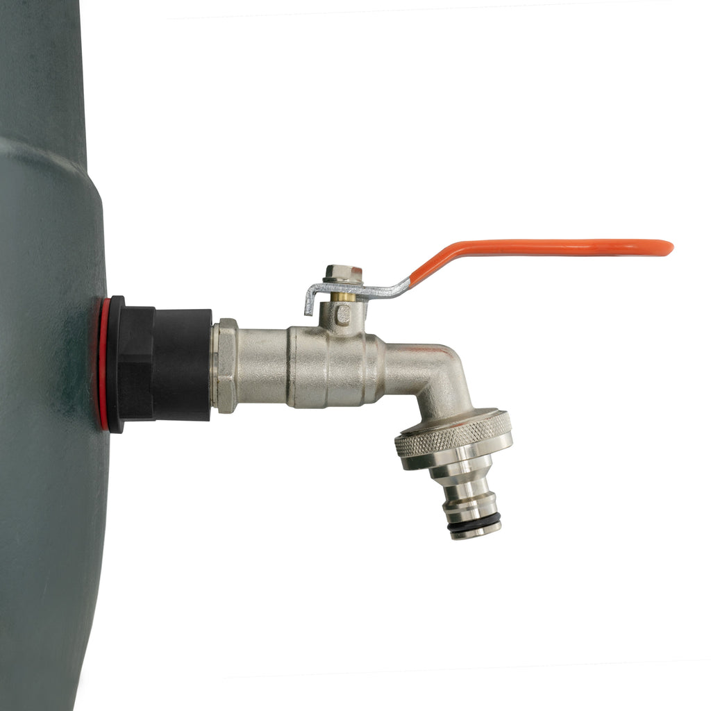 Water Butt Kit 1/2" with Quick Connect Lever Tap and Drill Bit