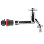Water Butt Kit 1/2" with Extended Brass Chrome Tap ½” Barb and Drill Bit