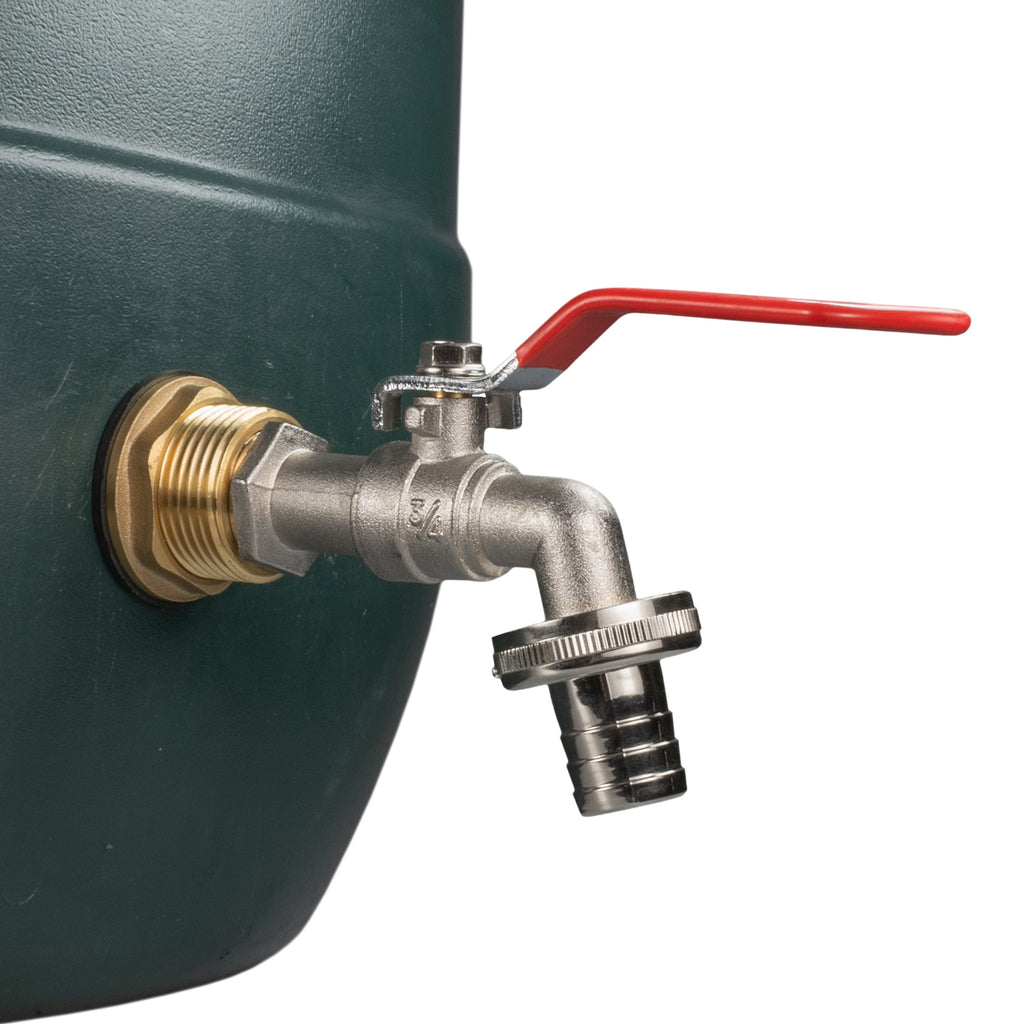Water Butt Brass Kit 1" with Barbed Lever Tap