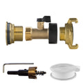 Water Butt Brass Kit 1" with Brass Valve + Geka and Drill Bit
