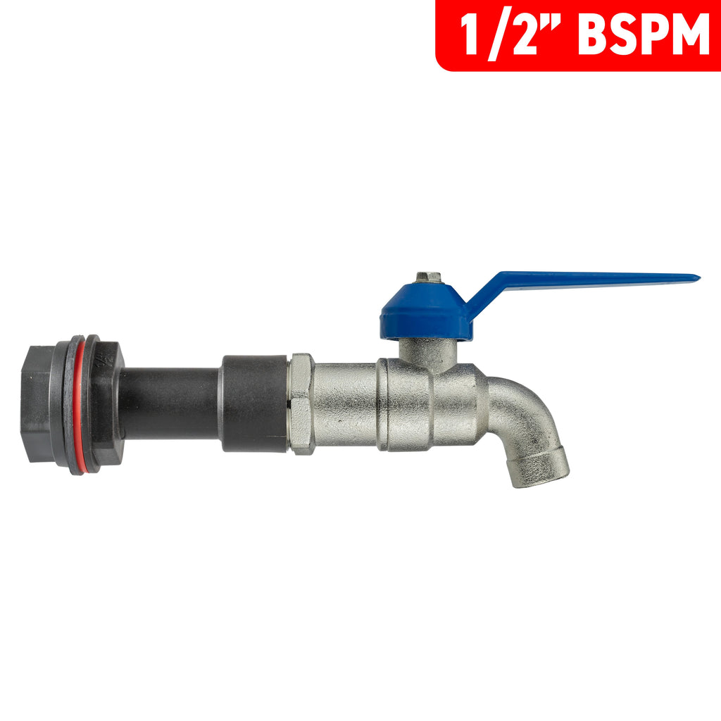 Water Butt Extension Kit 1/2" with Simple Lever Tap and Drill Bit