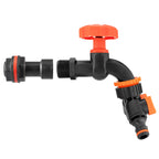 Water Butt Extension Kit 1/2" with Black Dial Tap + Two-Way Splitter and Drill Bit