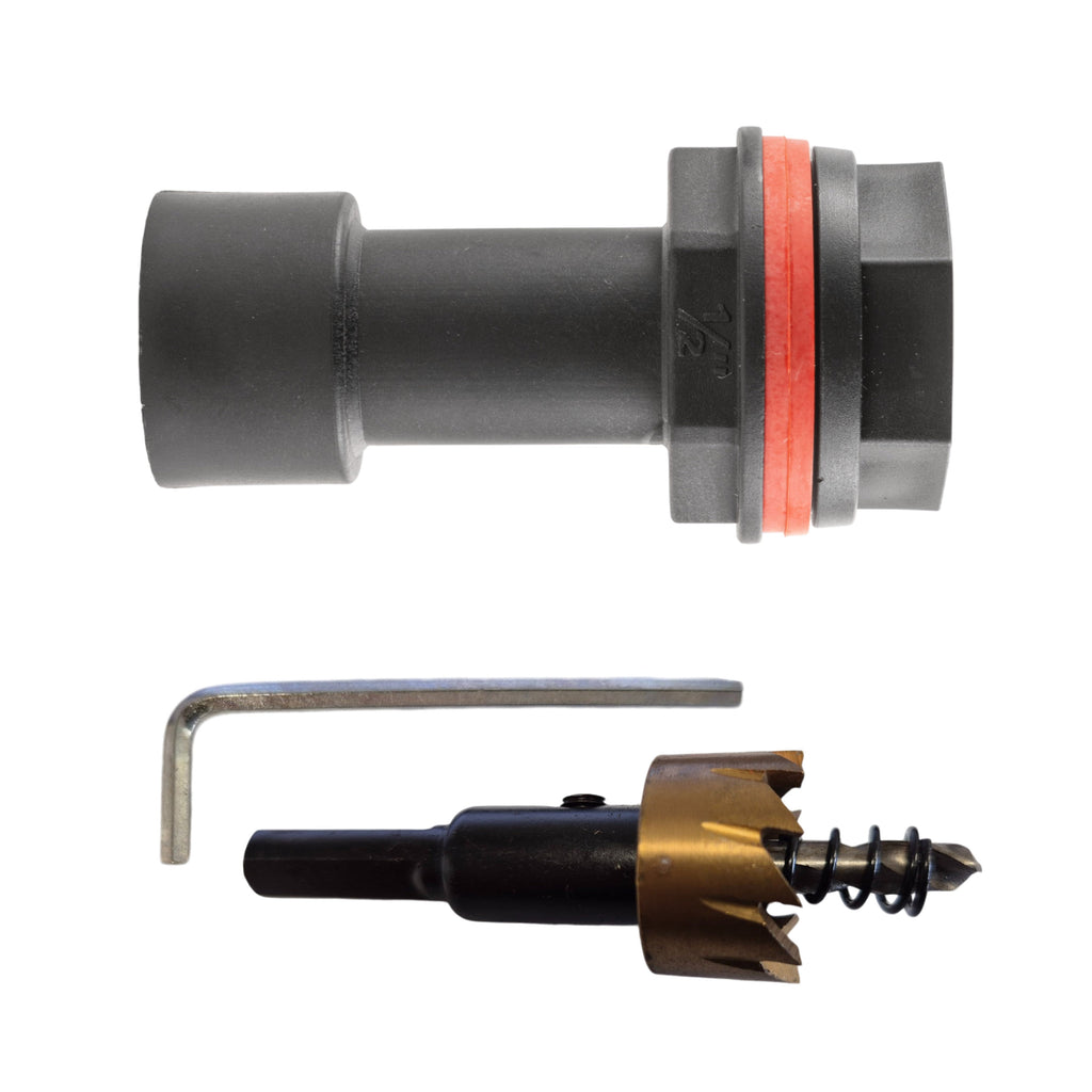 Water Butt Extension 1/2" BSPM-F with Nut and Washers and Drill Bit