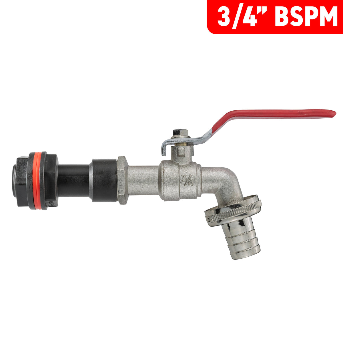 Water Butt Extension Kit 3/4" with Barbed Lever Tap and Drill Bit