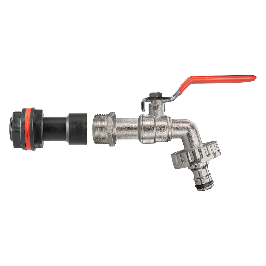 Water Butt Extension Kit 3/4" with Quick Connect Lever Tap and Drill Bit