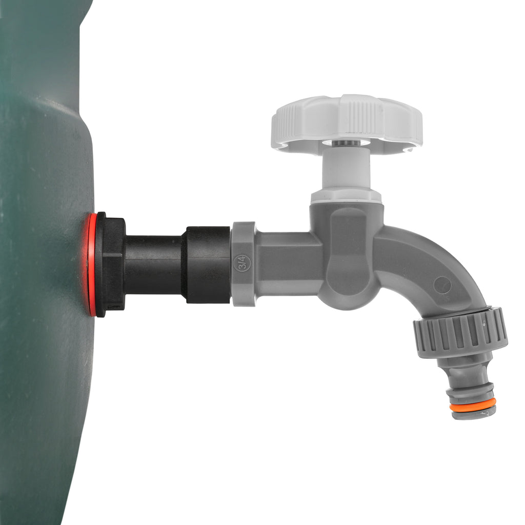 Water Butt Extension Kit 3/4" with Grey Dial Tap and Drill Bit