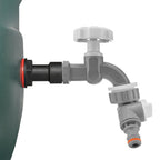 Water Butt Extension Kit 3/4" with Grey Dial Tap + Two-Way Splitter and Drill Bit