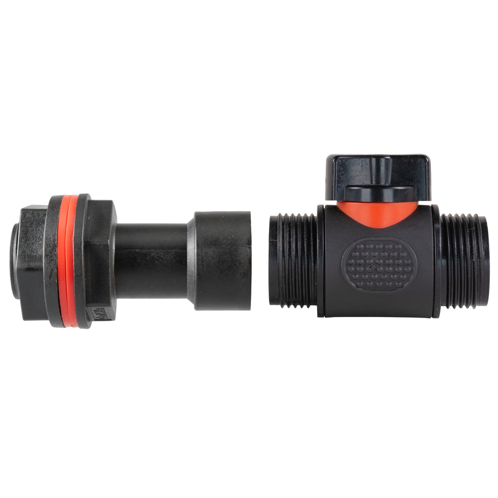 Water Butt Extension Kit 3/4" with 3/4" BSP In-Line Valve and Drill Bit