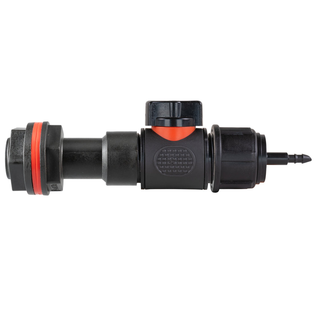 Water Butt Extension Kit 3/4" with In-Line Valve + 4mm Micro Barb and Drill Bit