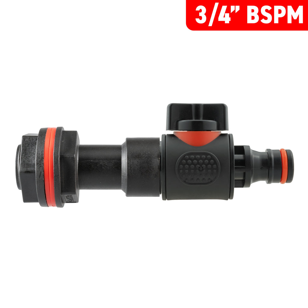 Water Butt Extension Kit 3/4" with Quick Connect Valve and Drill Bit