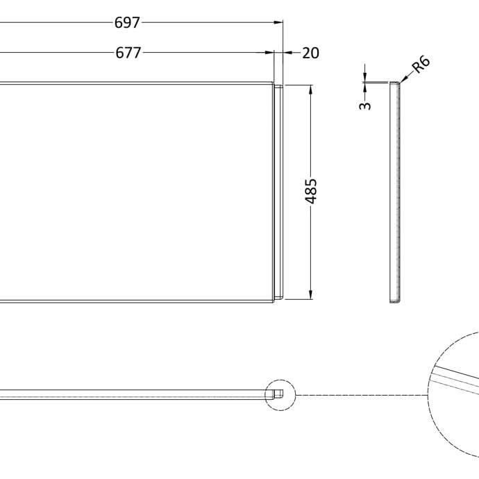 Varese L Shaped End Bath Panel 700mm - White
