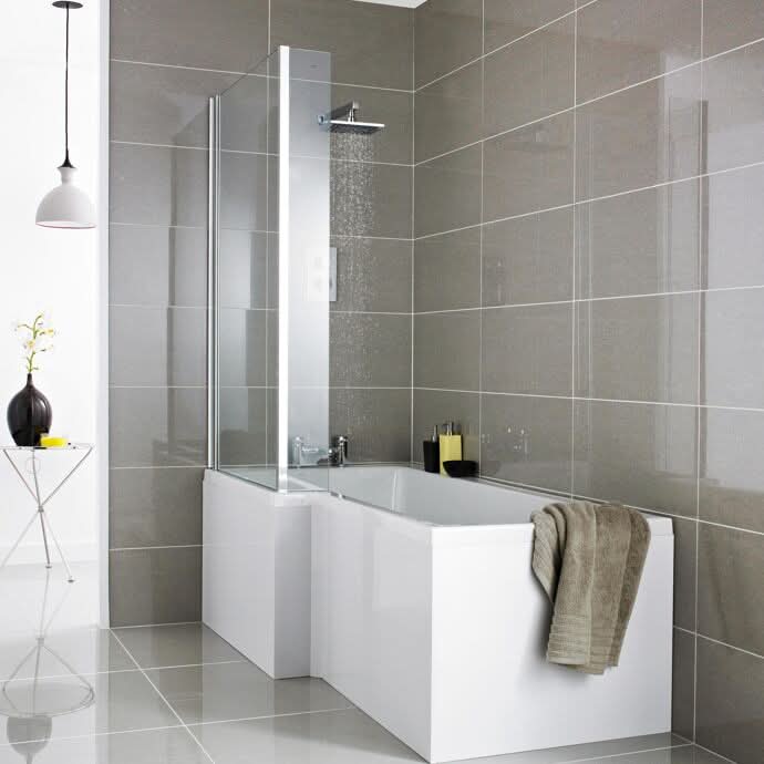 Varese L Shaped End Bath Panel 700mm - White