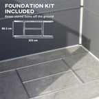 8 x 6ft Plastic Garden Storage Shed w/ Foundation Kit, Ventilation Slots & Lockable Door, Grey